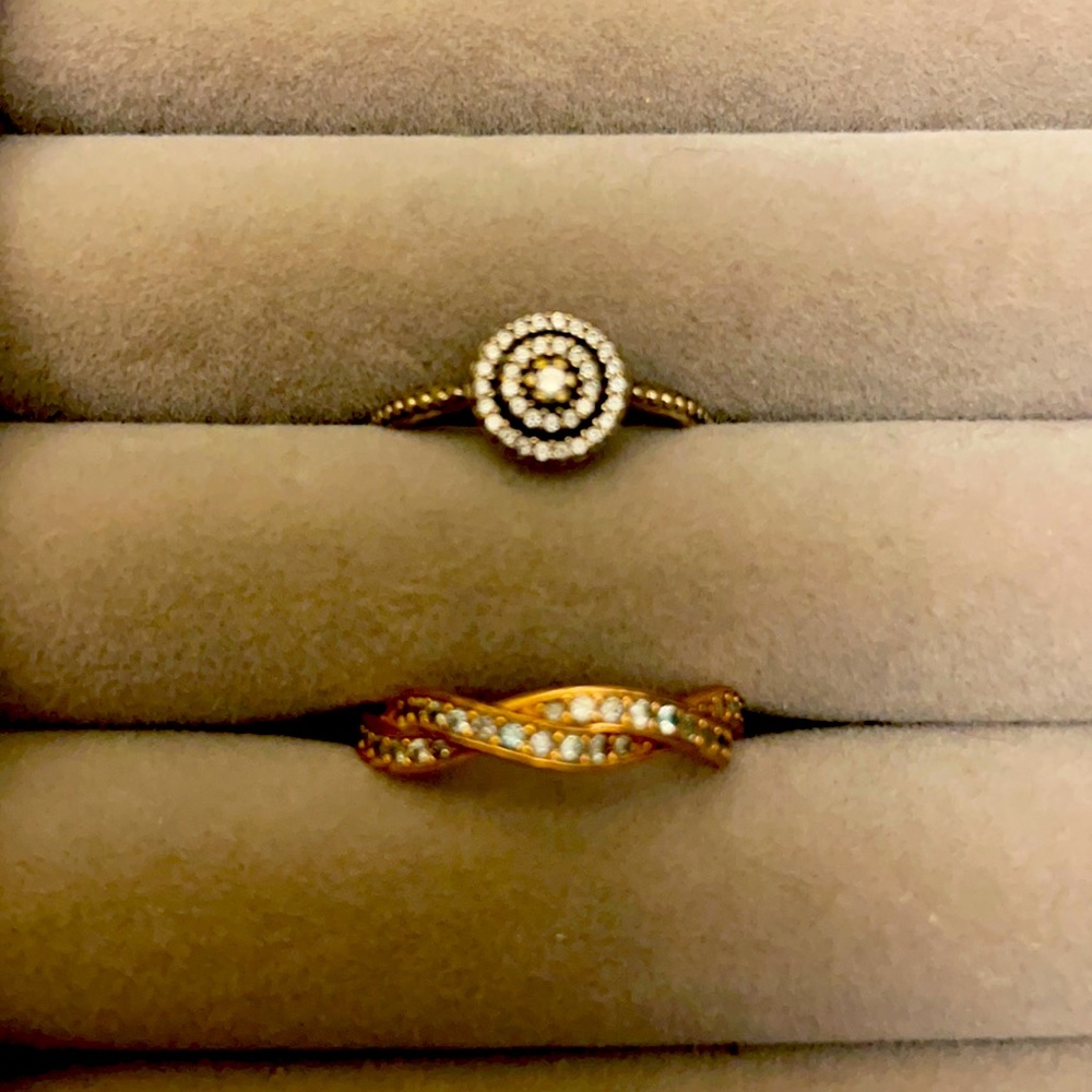 Jewelry from Pandora. Rings and a pendant (face)